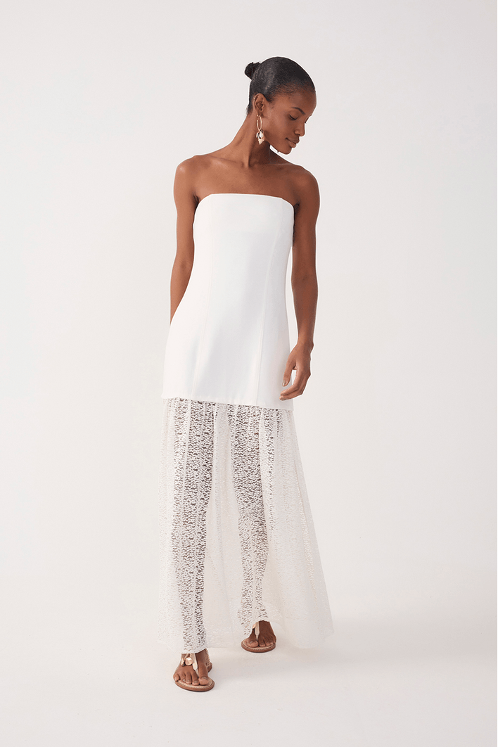 Vestido Malha Com Renda