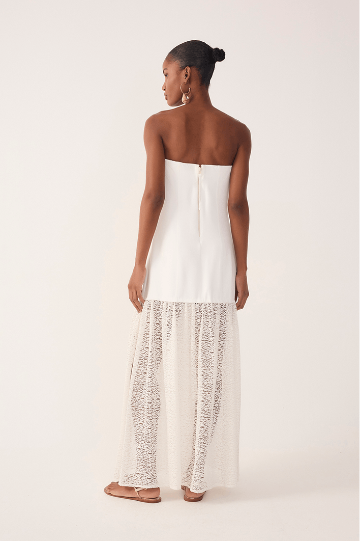 Vestido Malha Com Renda