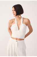 Blusa Linho Risca Lurex