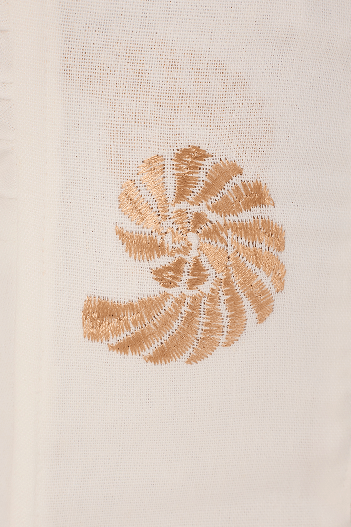 Blusa Linho Bordado Concha Lurex