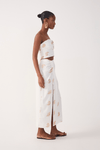 Saia Cropped Linho Bordado Concha Lurex