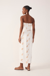 Saia Cropped Linho Bordado Concha Lurex