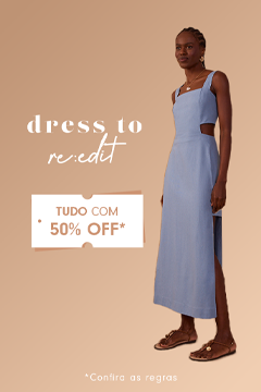 re-edit dress to tudo com 40% off seleção especial que une estilo e próposito, peças exclusivas feitas de forma responsável. Modelo negra com cabelo preso vestindovestido amarelo frente única