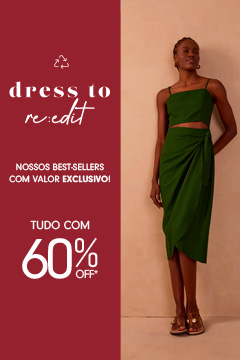 re-edit dress to tudo com 40% off seleção especial que une estilo e próposito, peças exclusivas feitas de forma responsável. Modelo negra com cabelo preso vestindovestido amarelo frente única