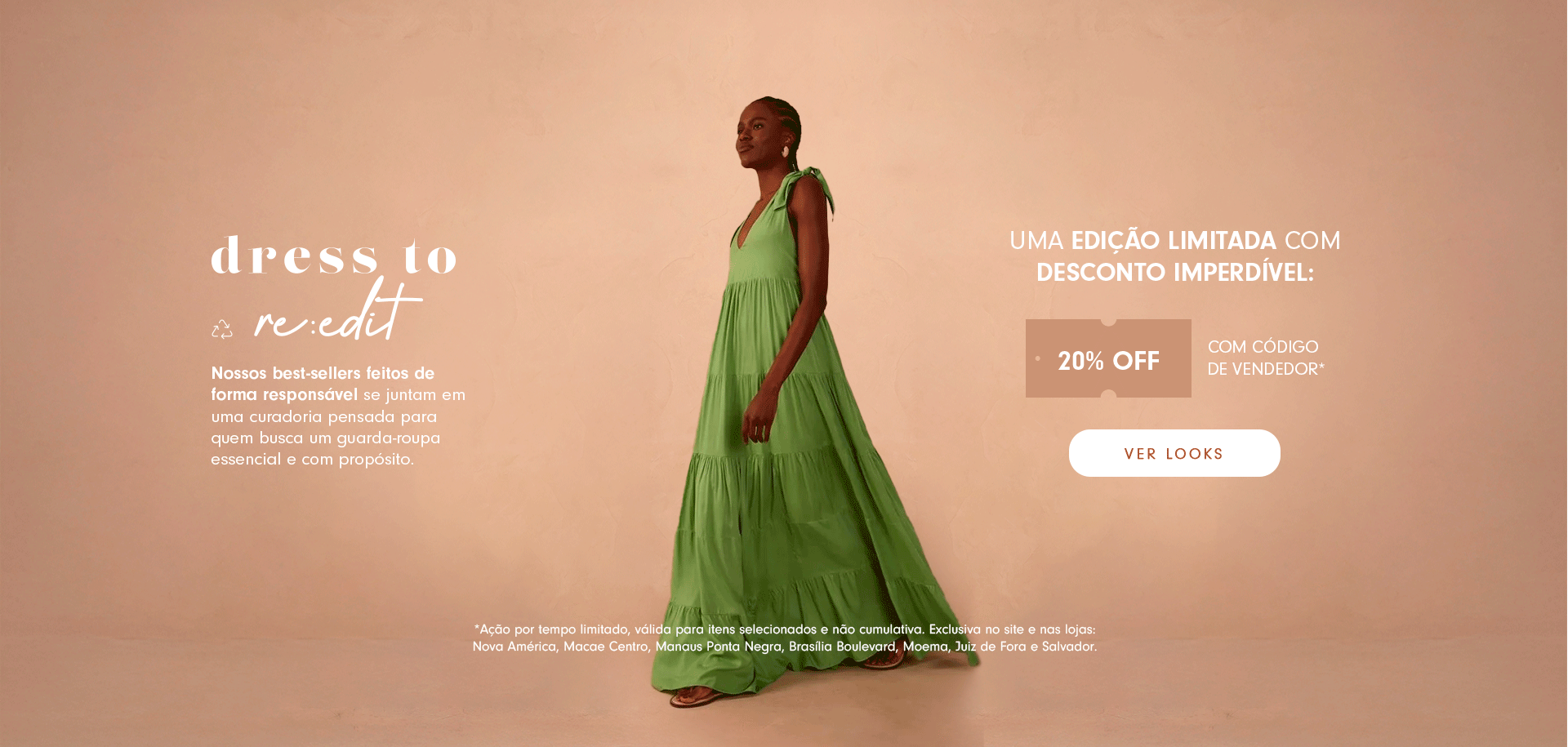 A coleção Dress To Re:Edit é um manifesto de criatividade e consciência. Desenvolvida a partir de tecidos reaproveitados de coleções passadas, ela reafirma o compromisso da marca com a sustentabilidade e o reaproveitamento responsável de materiais. As peças ganham vida com estampas de sucesso e desejo — ícones que marcaram a história da Dress To — agora revisitadas em novas modelagens e interpretações. O resultado é uma coleção que une estilo, propósito e o olhar contemporâneo da marca para um futuro mais leve e consciente.