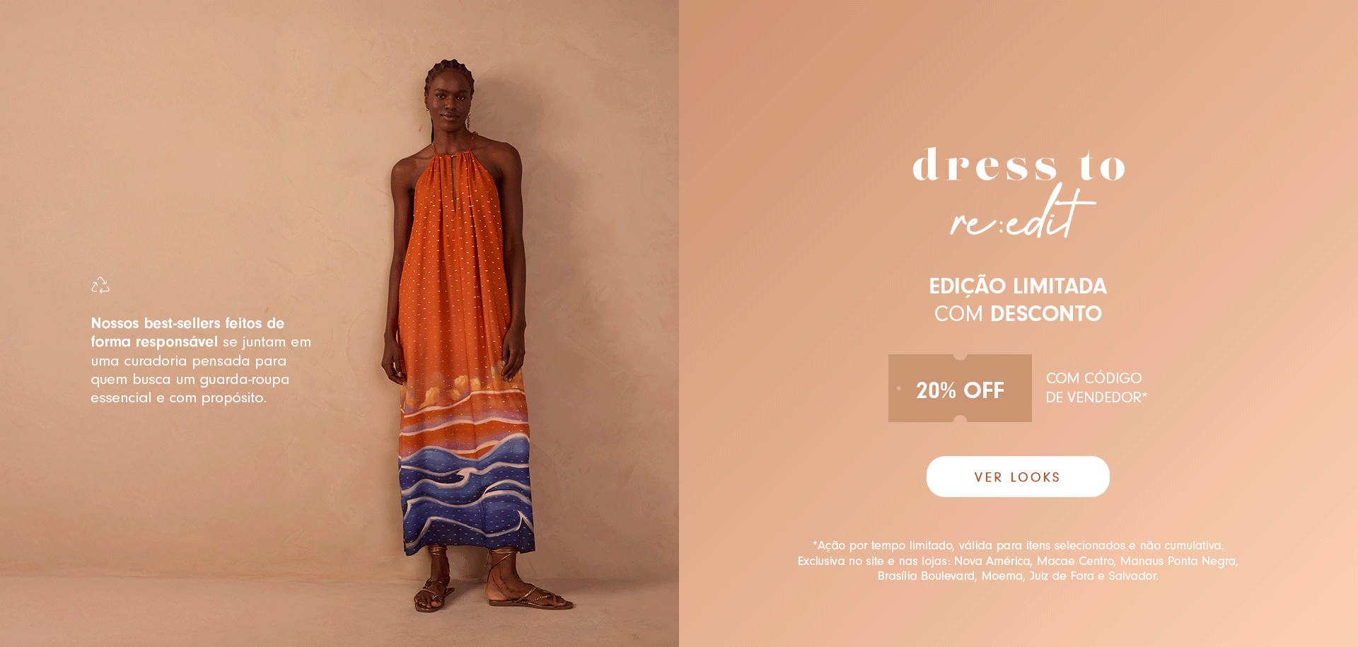 A coleção Dress To Re:Edit é um manifesto de criatividade e consciência. Desenvolvida a partir de tecidos reaproveitados de coleções passadas, ela reafirma o compromisso da marca com a sustentabilidade e o reaproveitamento responsável de materiais. As peças ganham vida com estampas de sucesso e desejo — ícones que marcaram a história da Dress To — agora revisitadas em novas modelagens e interpretações. O resultado é uma coleção que une estilo, propósito e o olhar contemporâneo da marca para um futuro mais leve e consciente.