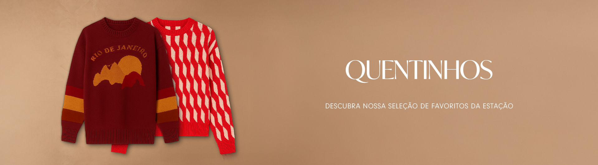 Banner de ambiência da coleção quentinhos, da marca Dress To.
